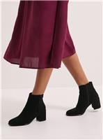 DOROTHY PERKINS Morgan Round Toe Block Heel Faux Suede Ankle Boots Black 5