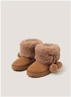 MONSOON Fluffy Pom Ankle Boots 4