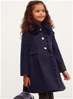 MONSOON Faux Fur Collar Frill Coat 11-12 years
