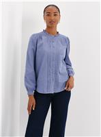 FINERY Lucy Corduroy Pintuck Long Sleeve Shirt 8