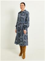 WALLIS Scarf Print Relaced Shirt Dress 18
