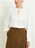 WALLIS Button Detail Keyhole Blouse 20