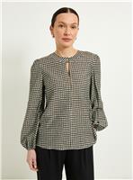 WALLIS Check Button Detail Keyhole Blouse 14