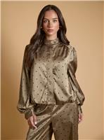 OASIS Petite Polka Dot Satin Back Crepe Funnel Neck Jacket 10