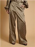 OASIS Petite Polka Dot Satin Back Crepe Wide Leg Trouser 6