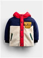 JOJO MAMAN BB Quilted Colourblock Coat Navy Blue 3-4 Years
