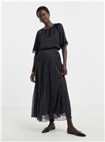 JD WILLIAMS Black Glitter Pleated Midaxi Skirt 18