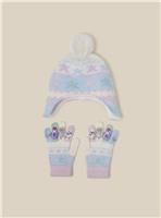 MONSOON Frozen Friends Trapper Hat & Gloves Set L/XL