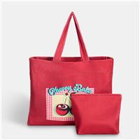 OHS Cherry Baby Towelling Beach Bag & Pouch - Red