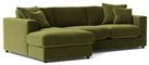 Swoon Althaea Velvet Left Hand Corner Sofa - Fern Green