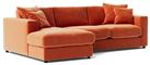 Swoon Althaea Velvet Left Hand Corner Sofa - Burnt Orange