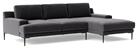 Swoon Almera Velvet Right Hand Corner Sofa - Granite Grey