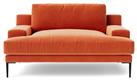 Swoon Almera Velvet Cuddle Chair - Burnt Orange