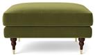 Swoon Charlbury Velvet Ottoman Footstool - Fern Green