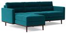 Swoon Berlin Velvet Left Hand Corner Sofa - Kingfisher Blue