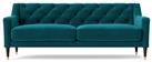 Swoon Pritchard Velvet 3 Seater Sofa- Kingfisher Blue