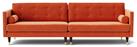 Swoon Porto Velvet 4 Seater Sofa - Burnt Orange