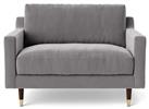 Swoon Rieti Velvet Cuddle Chair - Silver Grey