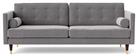 Swoon Porto Velvet 3 Seater Sofa - Silver Grey