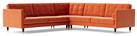 Swoon Porto Velvet 5 Seater Corner Sofa - Burnt Orange