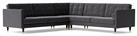 Swoon Porto Velvet 5 Seater Corner Sofa - Granite Grey