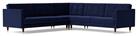 Swoon Porto Velvet 5 Seater Corner Sofa - Ink Blue