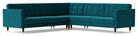 Swoon Porto Velvet 5 Seater Corner Sofa - Kingfisher Blue