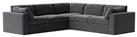 Swoon Seattle Velvet 5 Seater Corner Sofa - Granite Grey