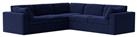 Swoon Seattle Velvet 5 Seater Corner Sofa - Ink Blue