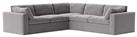 Swoon Seattle Velvet 5 Seater Corner Sofa - Silver Grey