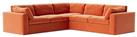 Swoon Seattle Velvet 5 Seater Corner Sofa - Burnt Orange