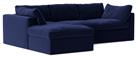 Swoon Seattle Velvet Left Hand Corner Sofa - Ink Blue