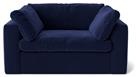 Swoon Seattle Velvet Cuddle Chair - Ink Blue