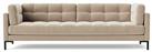 Swoon Landau Velvet 3 Seater Sofa - Taupe