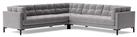 Swoon Landau Velvet 5 Seater Corner Sofa - Silver Grey