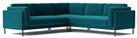 Swoon Munich Velvet 5 Seater Corner Sofa - Kingfisher Blue