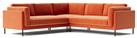 Swoon Munich Velvet 5 Seater Corner Sofa - Burnt Orange