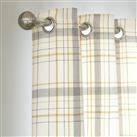 Habitat Classic Check Fully Lined Eyelet Curtain - Grey