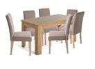 Argos Home Miami Oak Curve Dining Table & 6 Brown Chairs