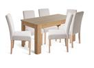 Argos Home Miami Oak Curve Dining Table & 6 Cream Chairs