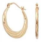 Revere 9ct Gold Swirl Effect Creole Hoop Earrings