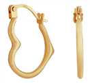 Revere 9ct Yellow Gold Heart Creole Hoop Earrings