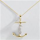 Revere 9ct Multicolour Gold Seahorse Anchor Pendant Necklace