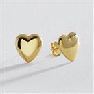 Revere 9ct Yellow Gold Puffed Heart Stud Earrings