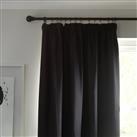 Habitat Blackout Plain Pencil Pleat Curtain - Black