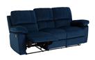 Toby Velvet 3 Seater Recliner Sofa in a Box- Navy