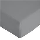 Argos Home Plain Grey Fitted Sheet - Single