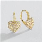 Revere 9ct Yellow Gold Cubic Zirconia Heart Hoop Earrings