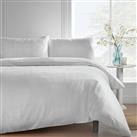 Catherine Lansfield Woven Check White Bedding Set - Double