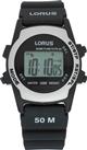 Lorus Men's LCD display Black Resin Strap Watch